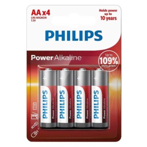 PHILIPS Power αλκαλικές μπαταρίες LR6P4B10 AA LR6 1.5V 4τμχ LR6P4B 10 compress